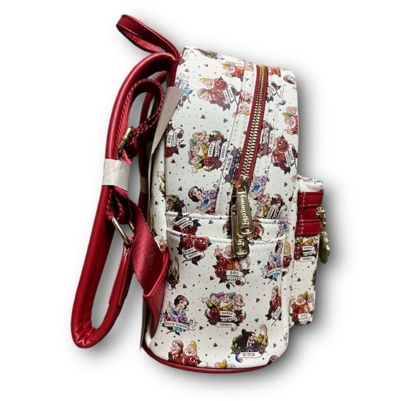 NWT LOUNGEFLY DISNEY PRINCESS Snow White Traditional‎ Tattoo Print Mini Backpack - Picture 5 of 6